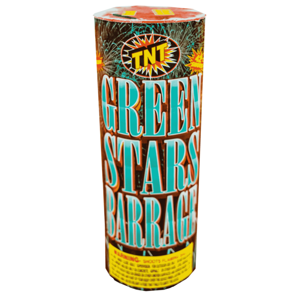 Firework Multi Aerials Green Stars Barrage