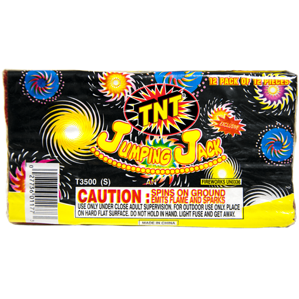 Firework Ground Spinners Jumping Jack 12 Pack