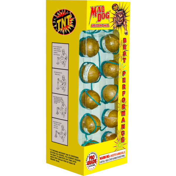 Firework Reloadables Mad Dog® Artillery Shells 12 Shot
