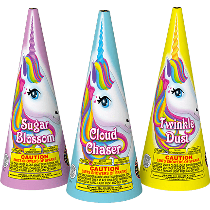 Firework Fountains Majestic Unicorns 3 Pack