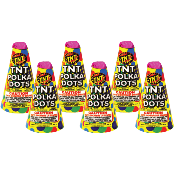 Firework Fountains Polka Dots 6 Pack